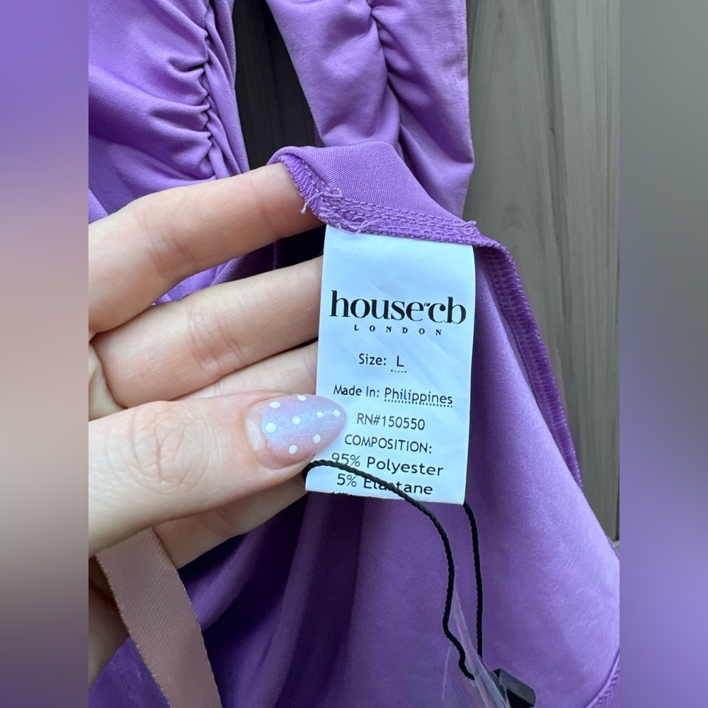House of CB Martinique Mini Shirt Dress in Purple New with Tags! - Picture 7 of 7